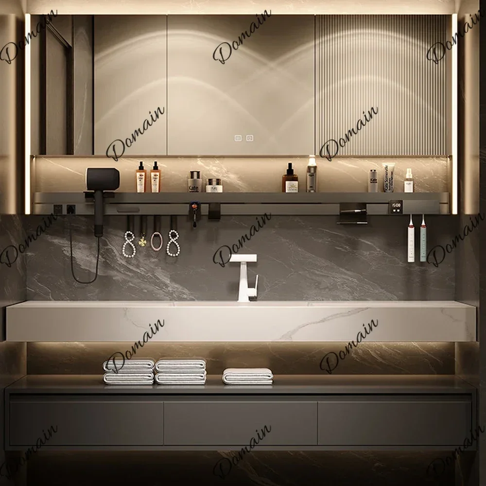 BXY 2026 New Hotel-Style Bathroom Vanity: Custom Unit Featuring A Sintered Stone Countertop And Seamless Integrated Ceramic Basi