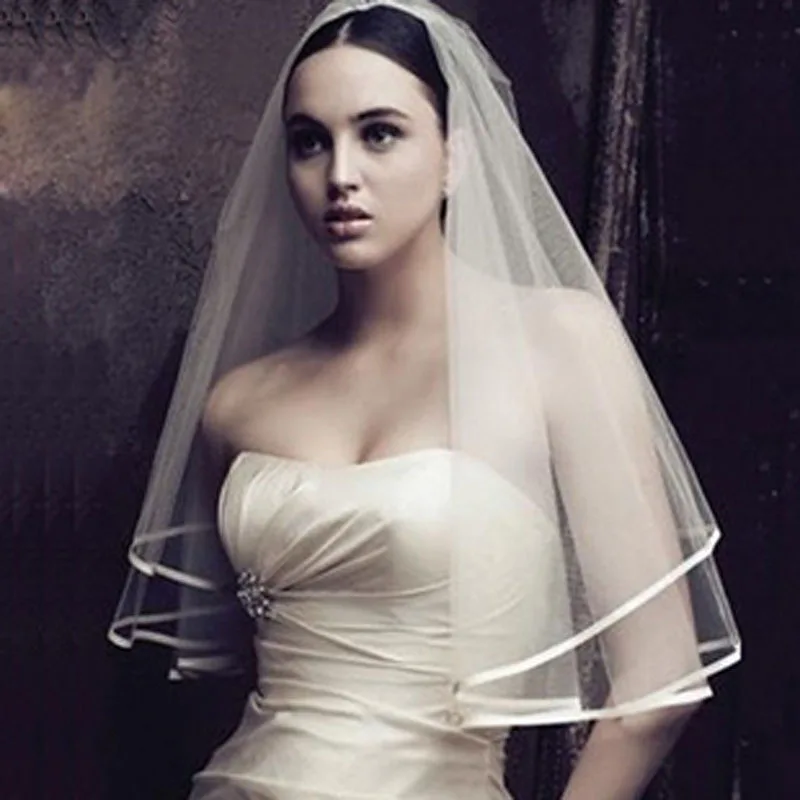 Bridal headdress with double-layer edging, 1.5 headdress, wedding dress accessories, wedding headdress in stock