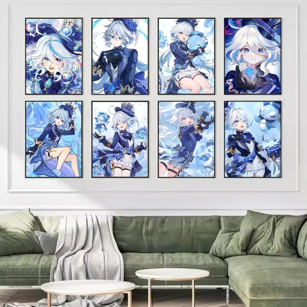 Game Furina G-Genshin Impact Poster Trendy And Easy-to-Apply Wall Art Stickers For Home Decor And Dorm Room Walls