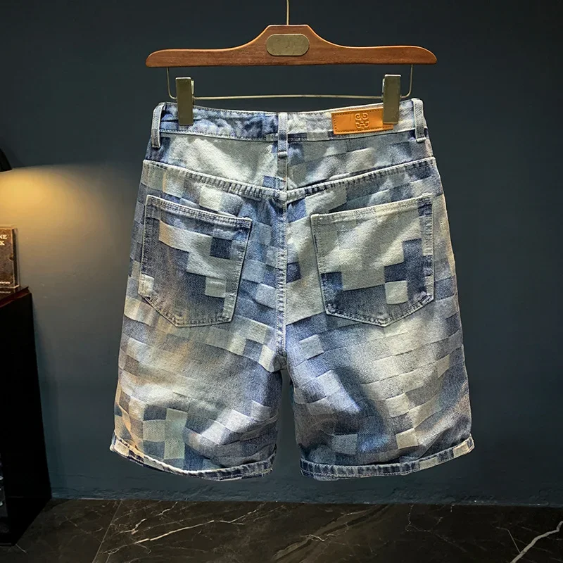 Fashionable and Stylish Denim Shorts, Men's Trendy Brand American Thin Five Quarter Pants, 2025 Summer New Men's Half Length Pan