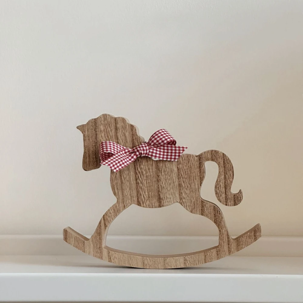 

Rocking Horse Desktop Ornaments Wooden Horse Living Room Playing Room Decoration Ornaments Girls Boys Gifts Photo Props