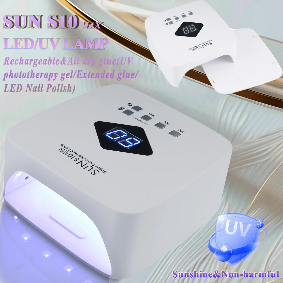 Novo recarregável uv led lâmpada de unhas secador com display inteligente lâmpada de secagem de unhas para todos os gel polonês profissional equipamentos de unhas