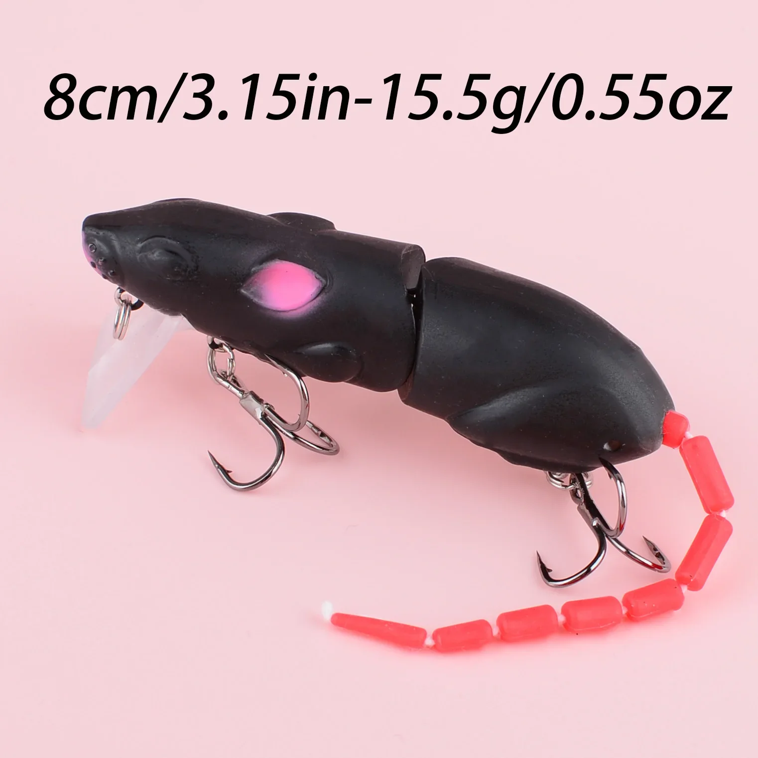 8CM Maus-Köder Künstlicher Plastik-Mausköder Schwimmköder Ratte Hecht Barsch Minnow Schwimmende Köder Angelzubehör – Detail 6