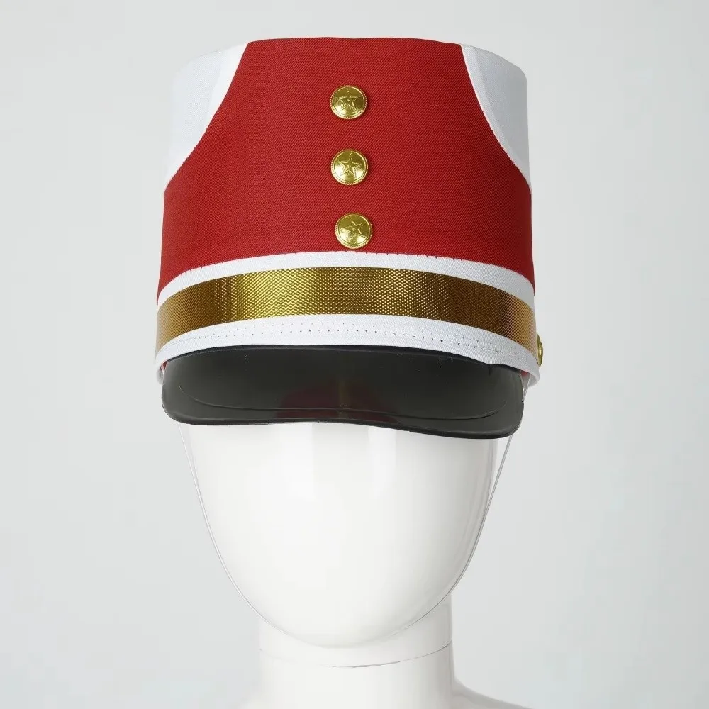 Stylish Drummer Hat Striped Marching Band Guard Parade Cap Drum Band Hat Performance Costume