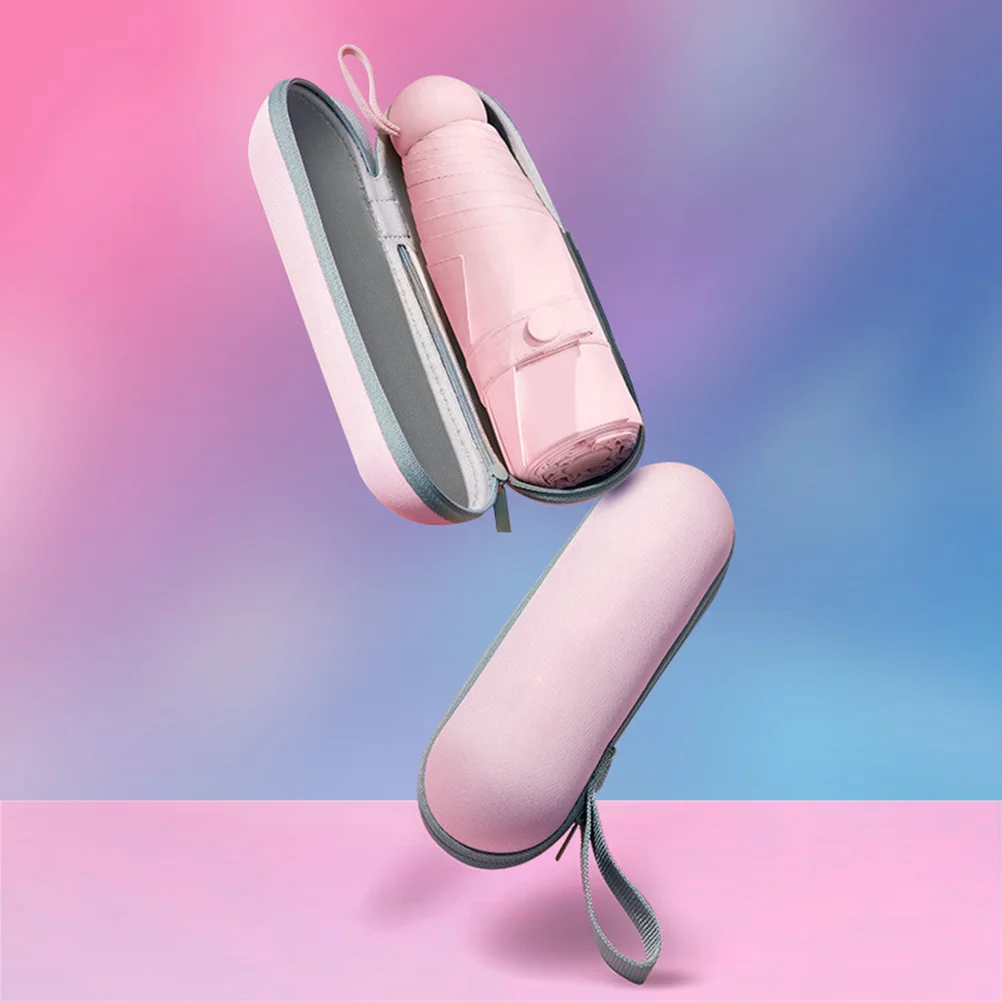 

5 Section Sun Umbrella Fashion Mini Capsule Type Foldable Sunshade UV Resistant Dual Used Lightweight Portable Water Resistant