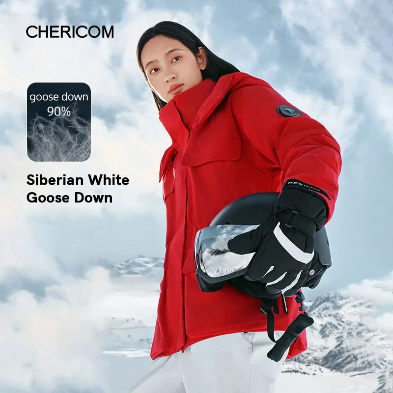 

Chericom женский зимний пуховик короткие теплые куртки-пуховики с капюшоном для альпинизма на открытом воздухе пуховики женские Y309702Y