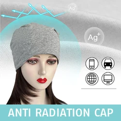 Anti Radiation Cap Full Silver Fiber EMF Protection Hat Electromagnetic Wave Shielding Hats Unisex RF/Microwave Protect Beanies