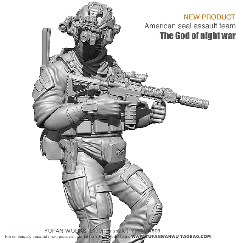 1/18 Special Assault Team Resin Model Figure Gk Micro Miniature 3d Printed White Model Toy Unassembled And Unpainted Kit
