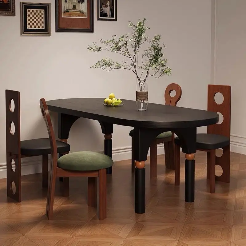 Light luxury rock slab dining table and chair combination, modern simplicity, household dining table, rectangular