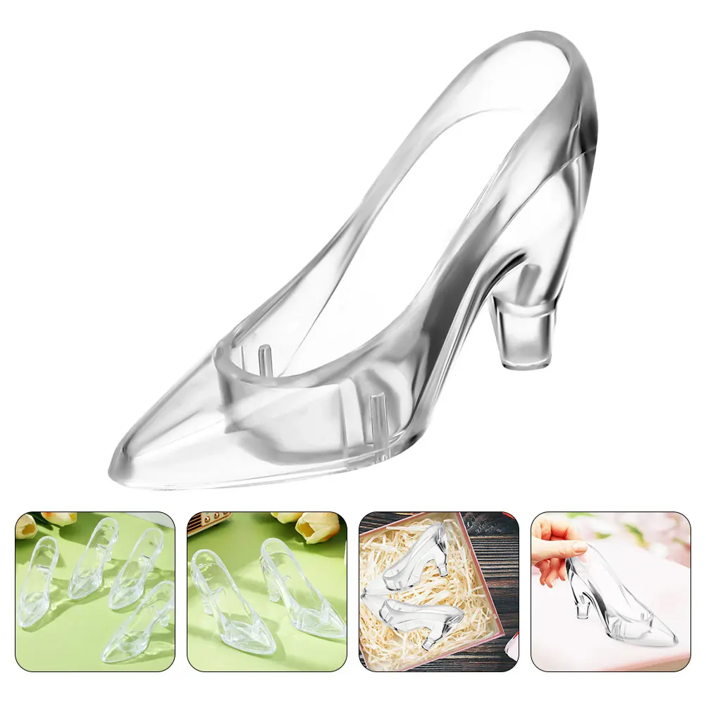 

24 Pcs Crystal Shoe Decoration Beautiful High Heel Ornament Girl Heart Decorative