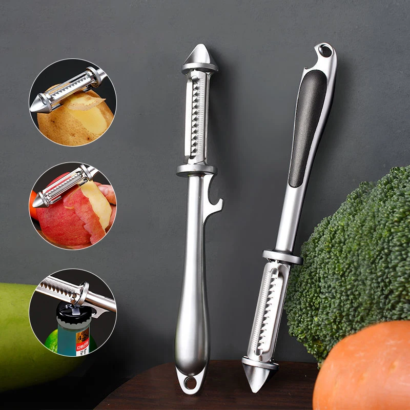 

Upgraded 5 In 1 Fruit Vegetable Peeler Cutter Stainless Steel Sharp Potato Carrot Grater Slicer Wine Opener Kitchen Gadget