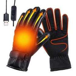 Guantes térmicos de ciclismo para invierno, guantes impermeables para ciclismo con pantalla táctil, calentador de manos, guantes eléctricos USB, guantes calefactables para motocicleta