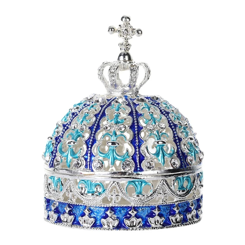 

1pc Retro crown Jewelry Organizer Display Necklace Trinket Box Earring Ring Holder Decoration