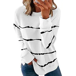 Woman Clothing Women's Casual  Contrast Color Long Sleeve Top Pullover Sweatshir Traf 2024 Mujer Blusas Mujer лонгслив женский