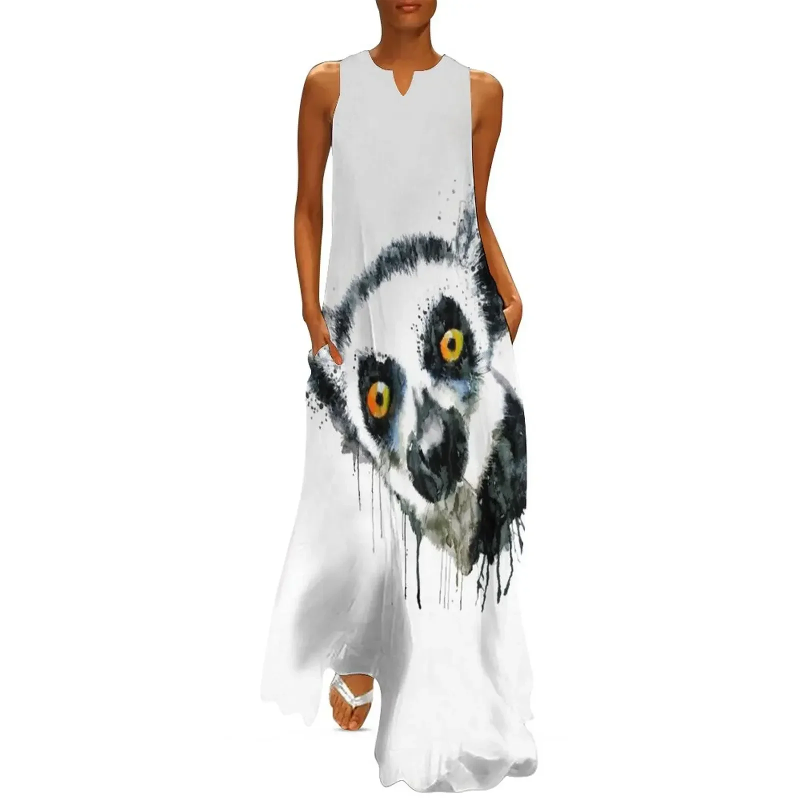 

Lemur Head Long Dress summer dress women 2025 dresses for woman 2025 Dress for girls