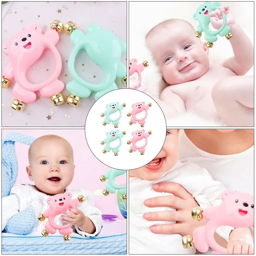 4 قطعة Handbell التعليمية اللعب المبكر التنموية حشرجة الموت للطفل التنسيق الحسي تحفيز السمع