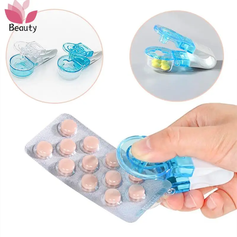 Portable Pill Taker Anti Pollution Artifact Medication Dispenser Pill Taker Cup Organizer For Vitamins Fish Oil Pill Popper Tool