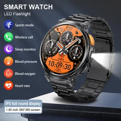 LIGE K66 Smart Watch Men Flashlight Bluetooth Call 1.85inch 128MB Memory 730mAh Large Battery LED Light Outdoor Sport Smartwatch