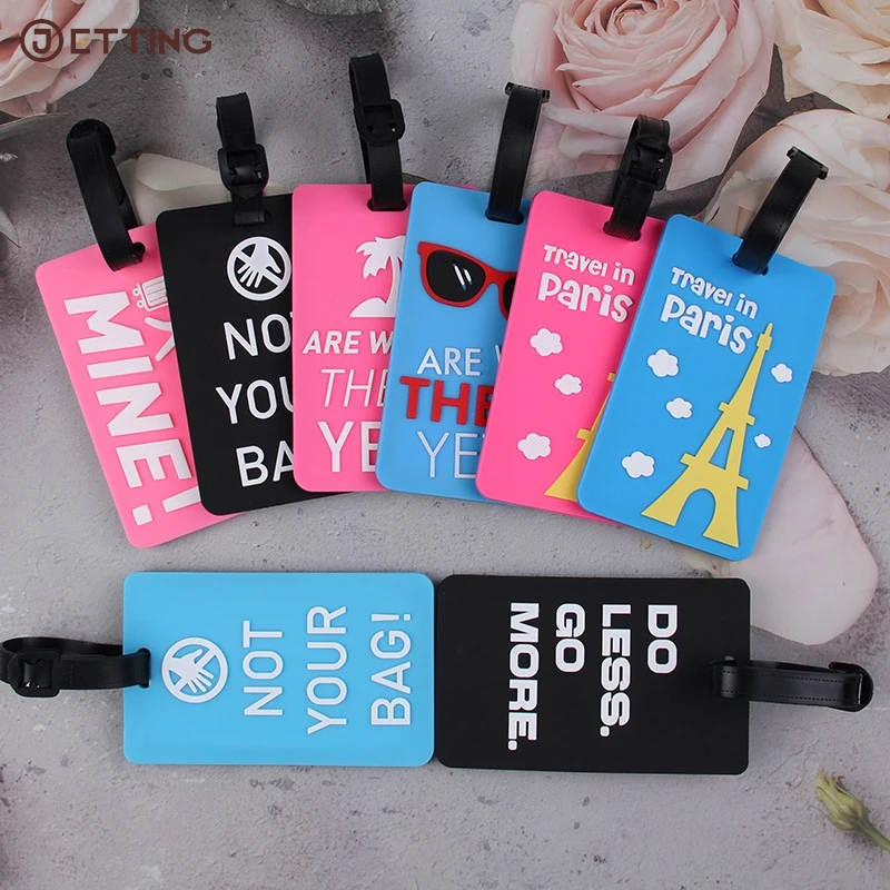 53Types Baggage Tag Geometric Luggage Tags Suitcase ID Addres Holder Baggage Bag Tag Soft Label Travel Accessories Luggage Tag