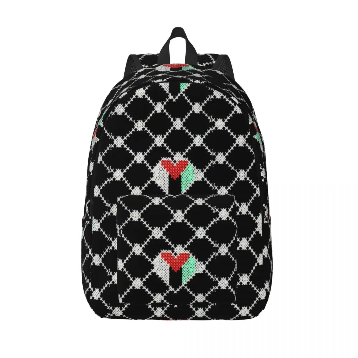 

Palestinian Hatta Kufiya Fashion Backpack Palestine Heart Flag Keffiyeh Daypack for Men Women Laptop Computer Shoulder Bag