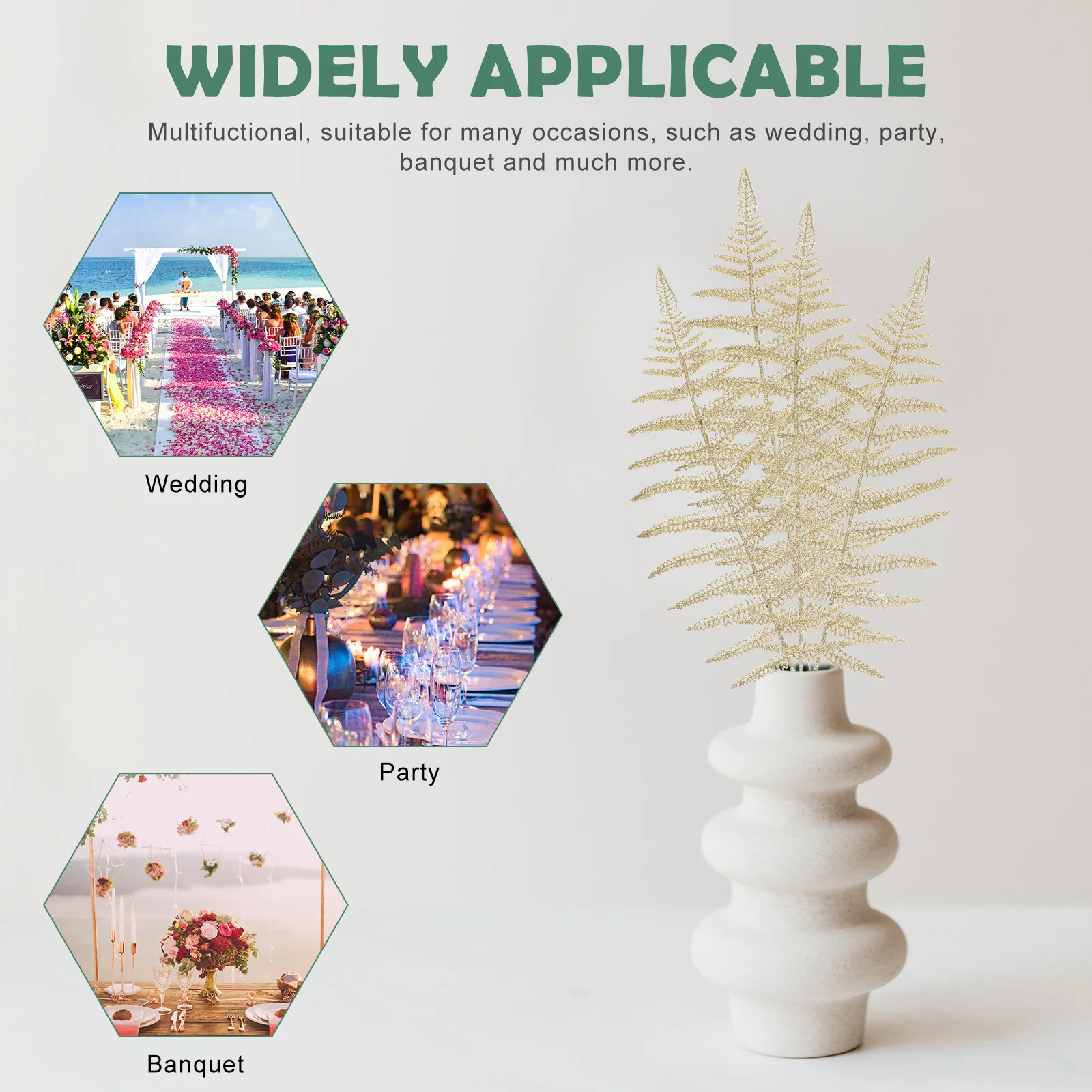 

6 pcs Xmas Artificial Leaves Picks For Christmas Decor Festival Simulation Leaf Diy Bouquet Stem Fake Leaf Decor