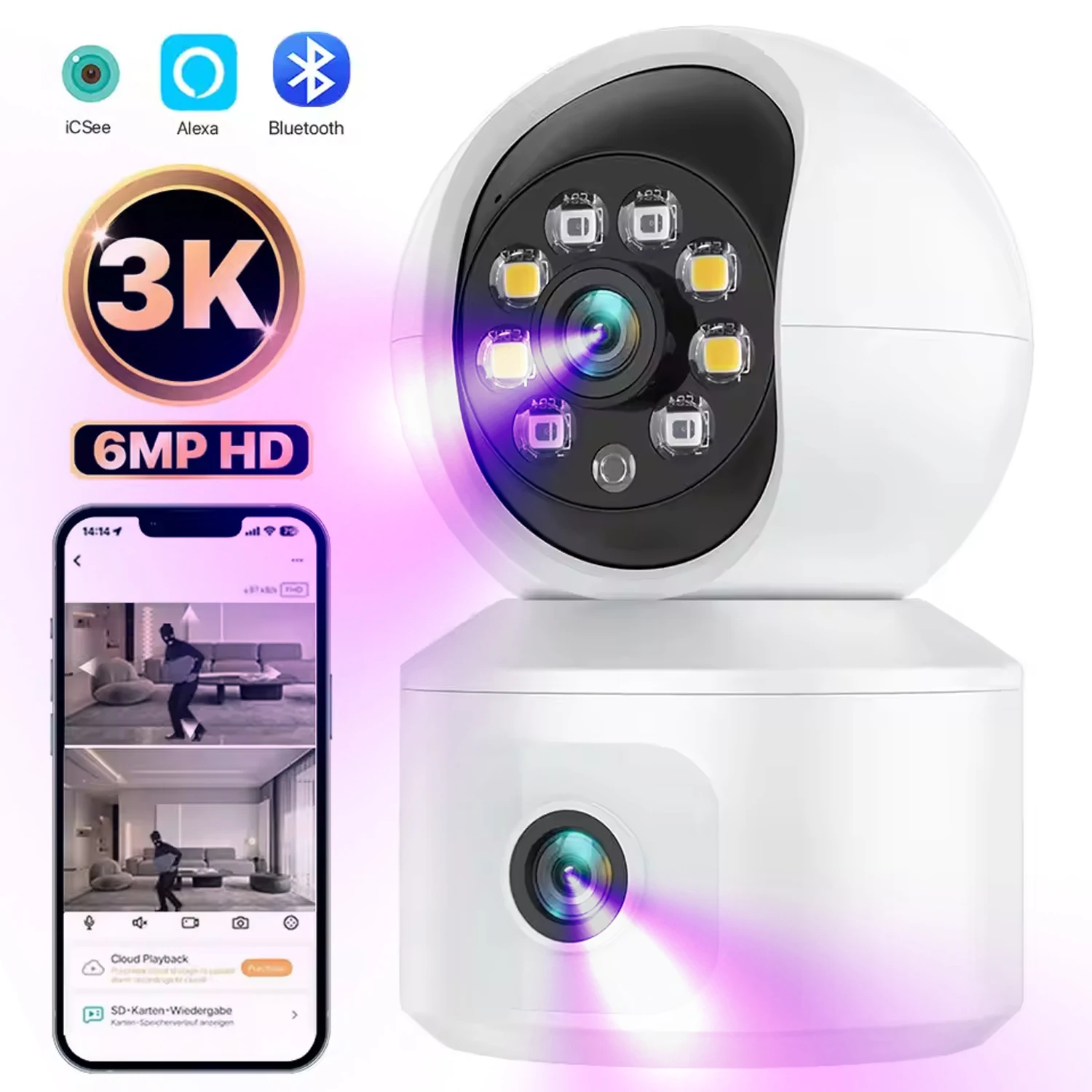 

HD Wireless Surveillance Cameras Wifi Monitoring Webcam 360° Rotation Mobile Phone Remote Home Baby Monitor with IP Camera 2025