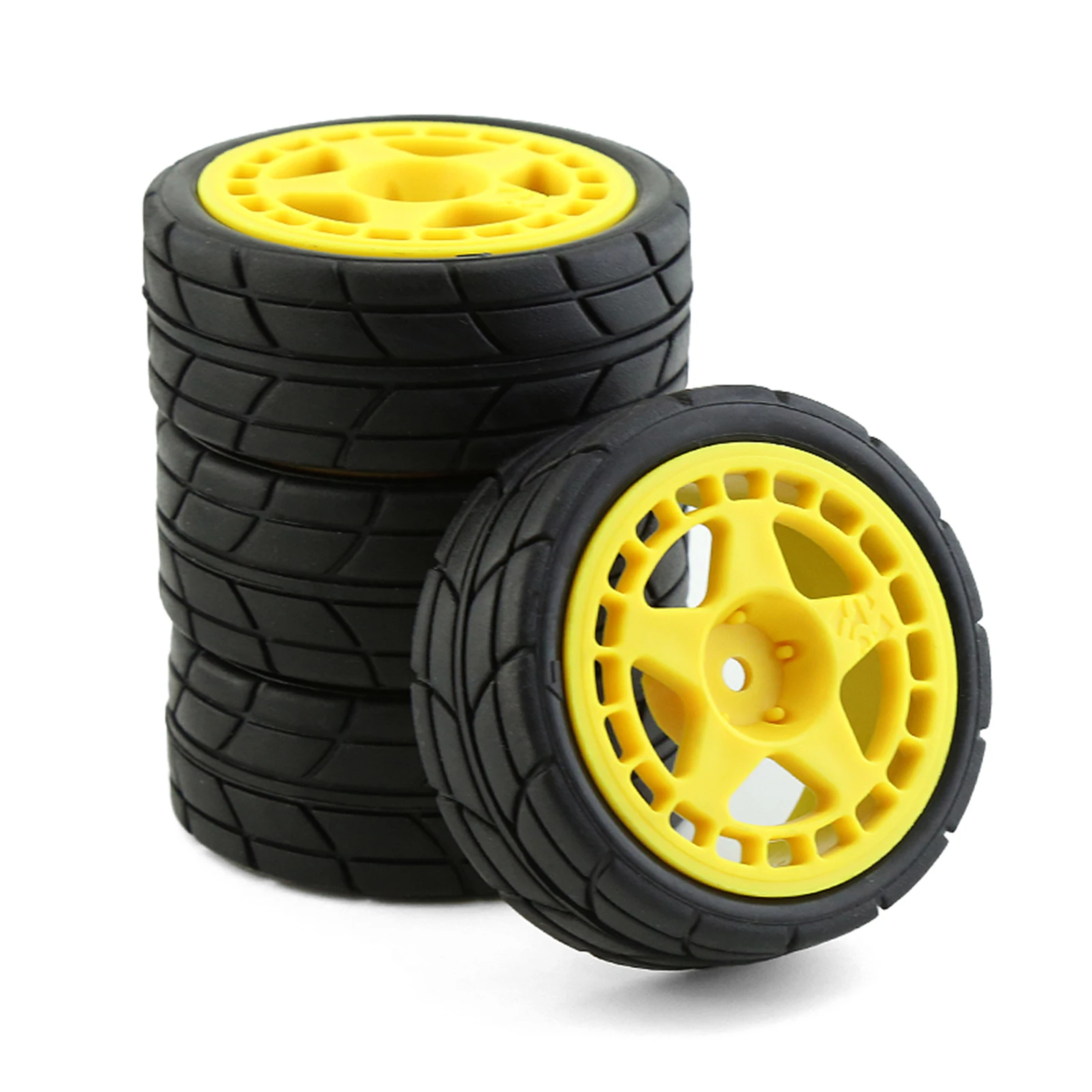 1/10 RC Rally Racing Plastic Wheel Rim 26mm Rubber Tire For TAMIYA TT02 XV01 HSP HPI KYOSHO WLtoys