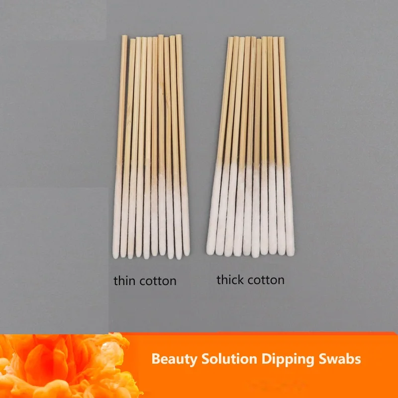 30pcs Solution Applying Cotton Swabs Beauty Dipping Swabs Cotton Bud for Nutrient Solution and Essential Oil Q-tip Beauty Tool