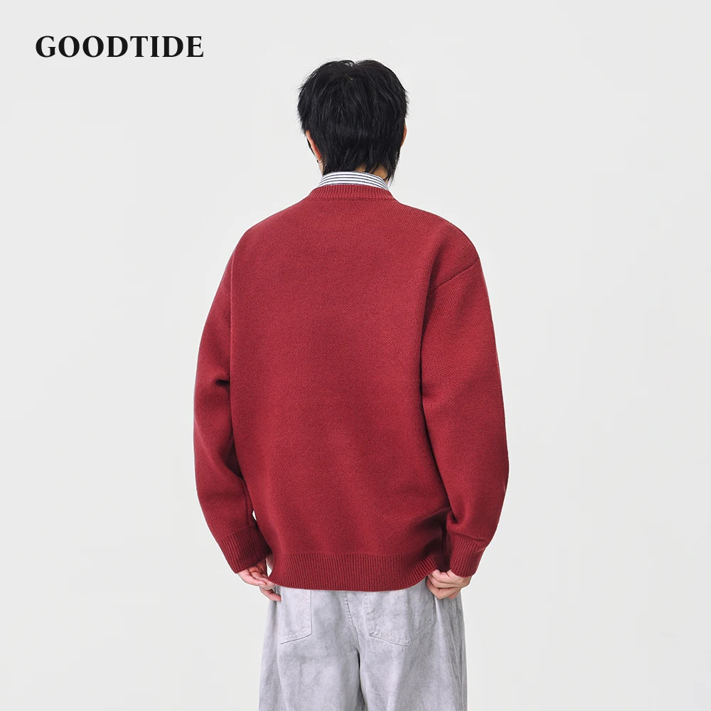 Fashion Men's Casual Crew Neck Sweater 2025 Winter New Horse Pattern Print Knitted Pullover Soft Long Sleeve Jumper Top