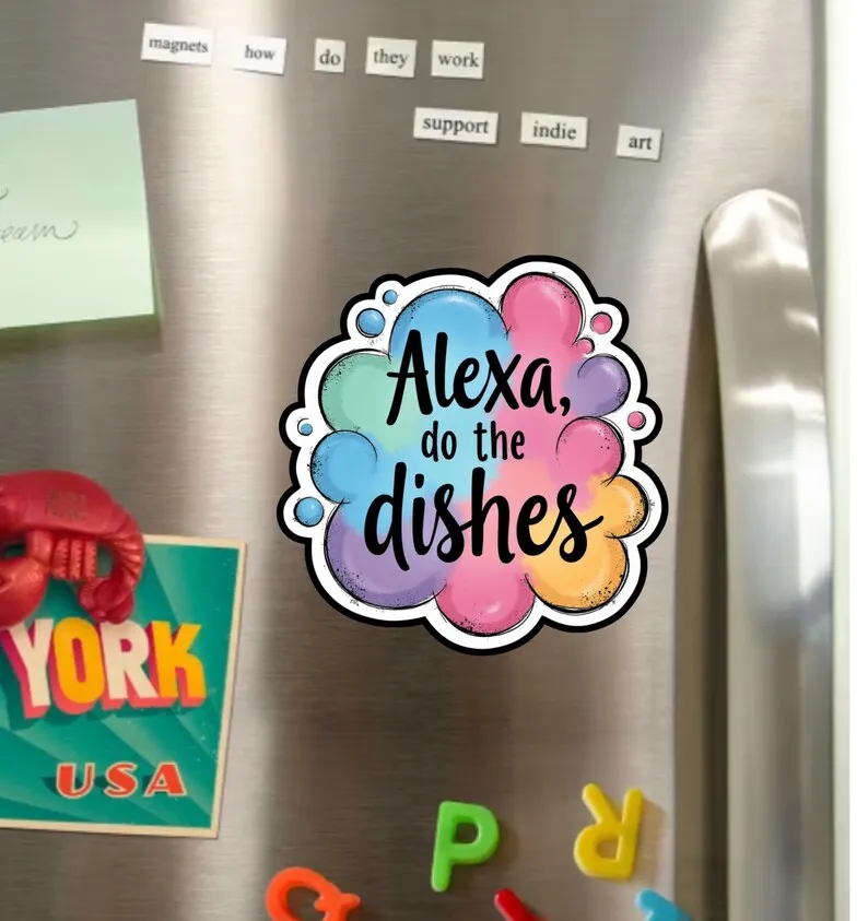 Alexa Do The Dishes Kitchen Sticker Funny Do The Dishes Sarcastic Humor Quote Decal for Laptop Fridge Cup Waterproof Decor
