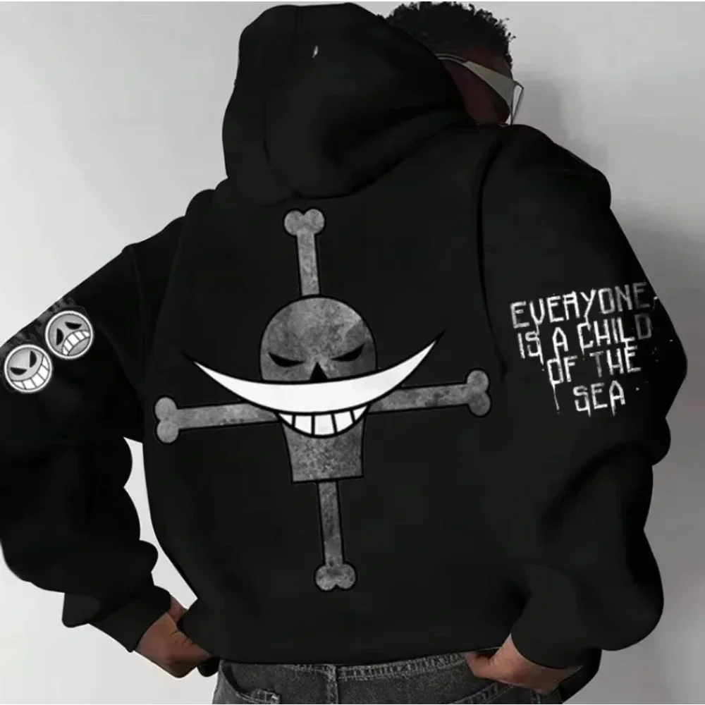 ONE PIECE 2026 nouveau chaud Anime barbe blanche sweat à capuche imprimé automne_hiver hommes femmes décontracté ample japonais Parent-enfant pull haut