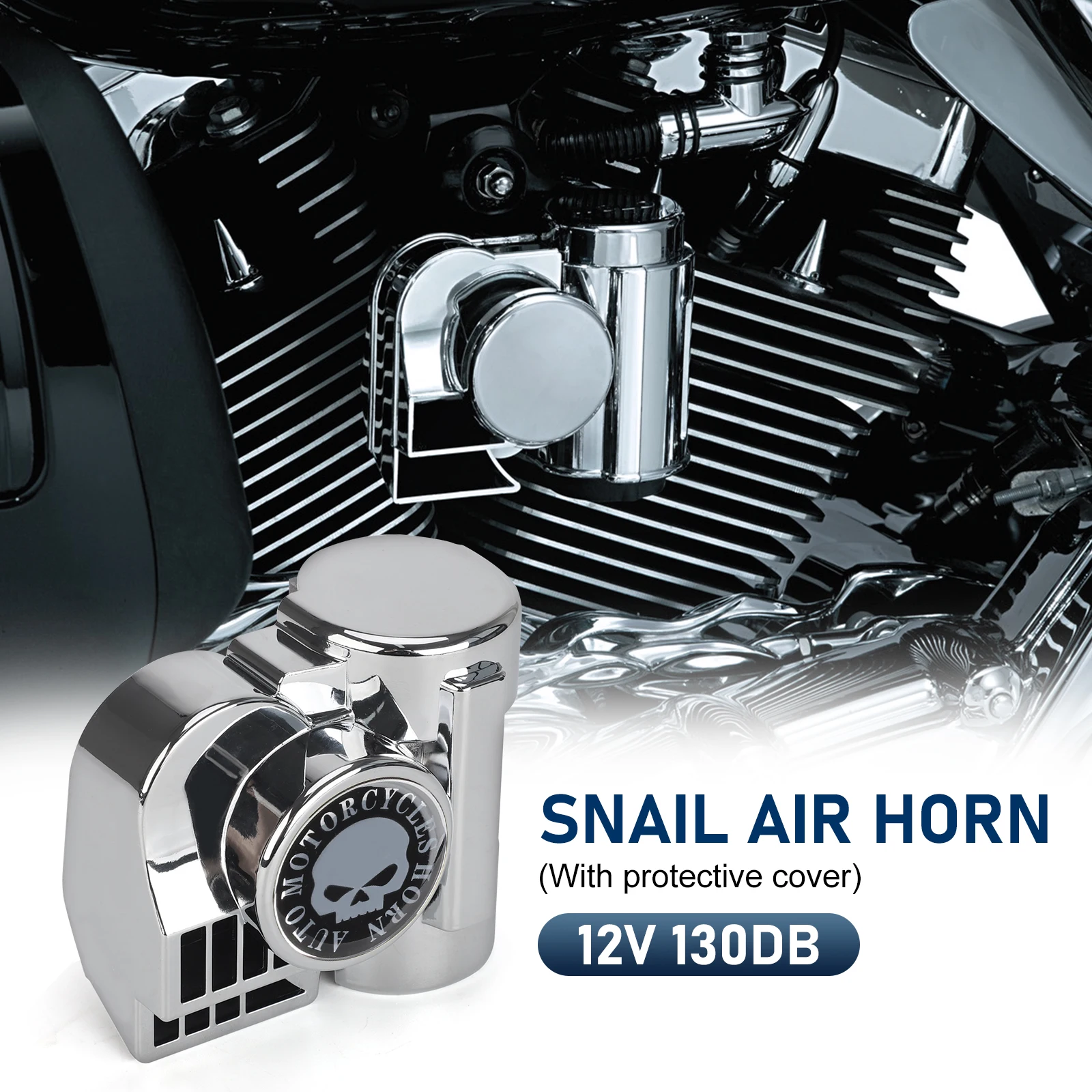 Zughorn 12V 150DB 12V Marinehorn Bootshorn Kompaktes Schiffshorn Lufthorn Schiffshorn für Bozina Motorräder Autos ATV Chrom – Detail 8