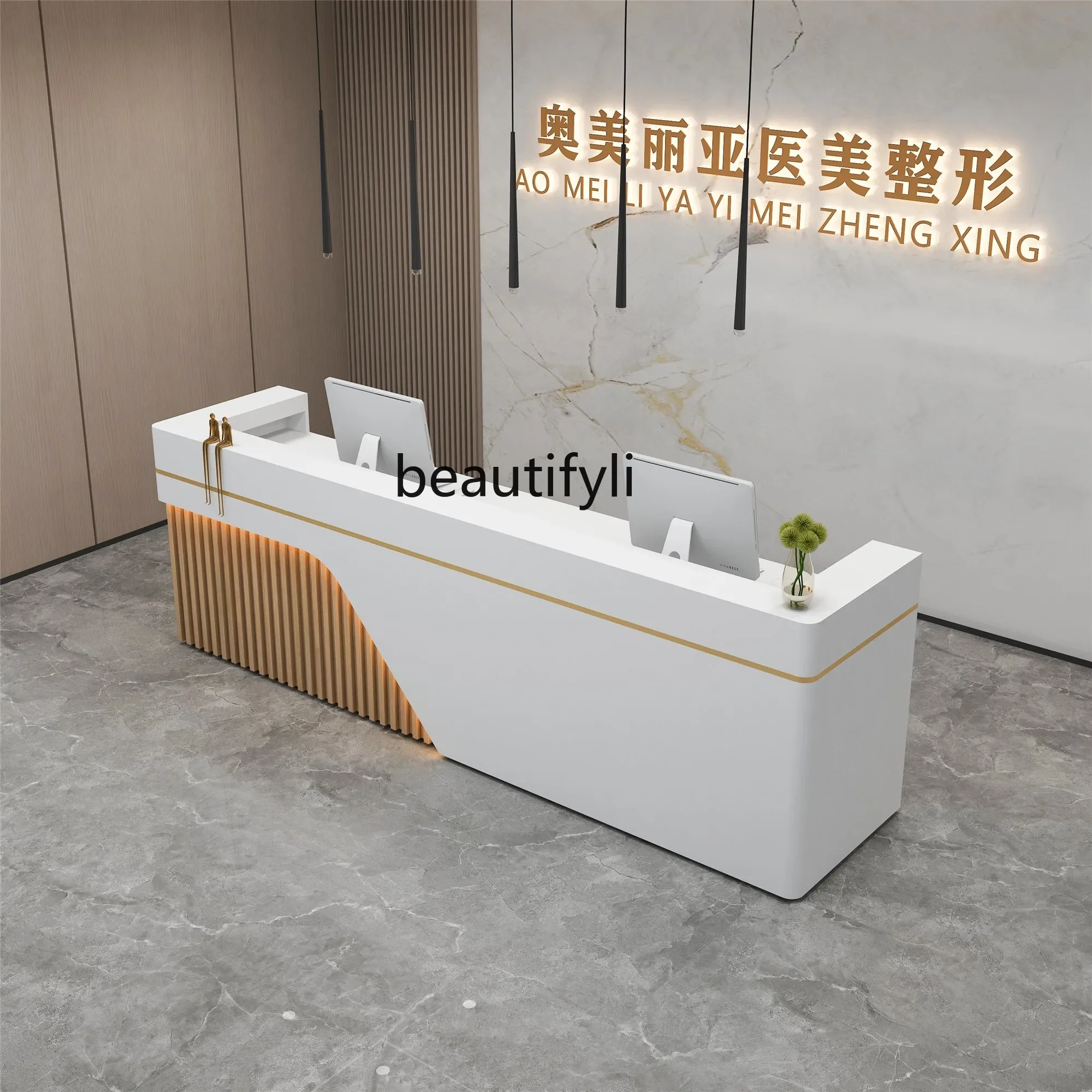 Simple modern bar milk tea shop catering  checkout page clothing  barber shop beauty salon company reception