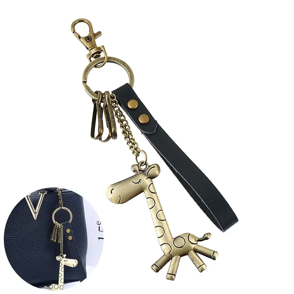 

Keychain Giraffe Pendant Keychains Strap Bag Hanging Creative Gift Premium Alloy Durable Material Fashionable Present