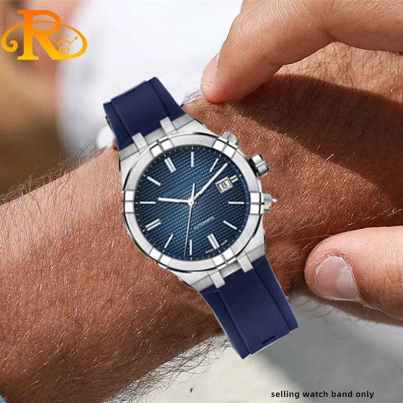 Modified Convex Mouth Silicone for MAURICE LACROIX AIKON Series AI6038 AI6008  Rubber watchband Men's watch accessories