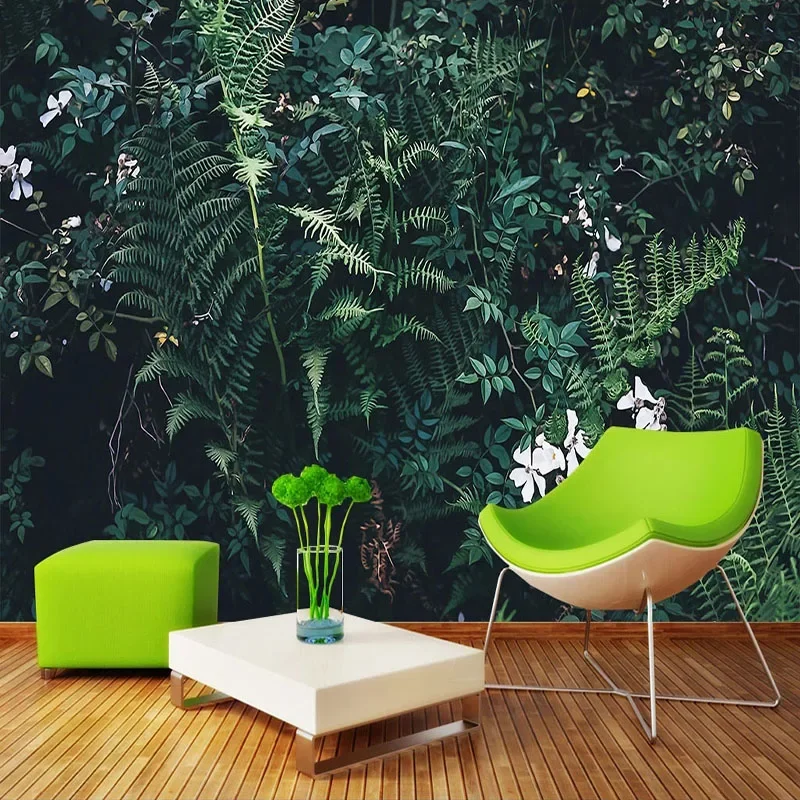 Papier Peint 3D avec Motif de Plante Verte et Cuir oral elu, Décoration Murale Moderne pour Salon, Chambre à Coucher, Maison, Art Créatif