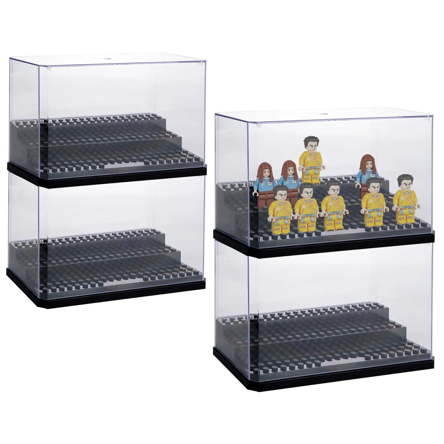 Acrylic Display Case for Minifigure Action Figures Blocks Removable Display Box Cube Showcase for Models Dustproof Storage