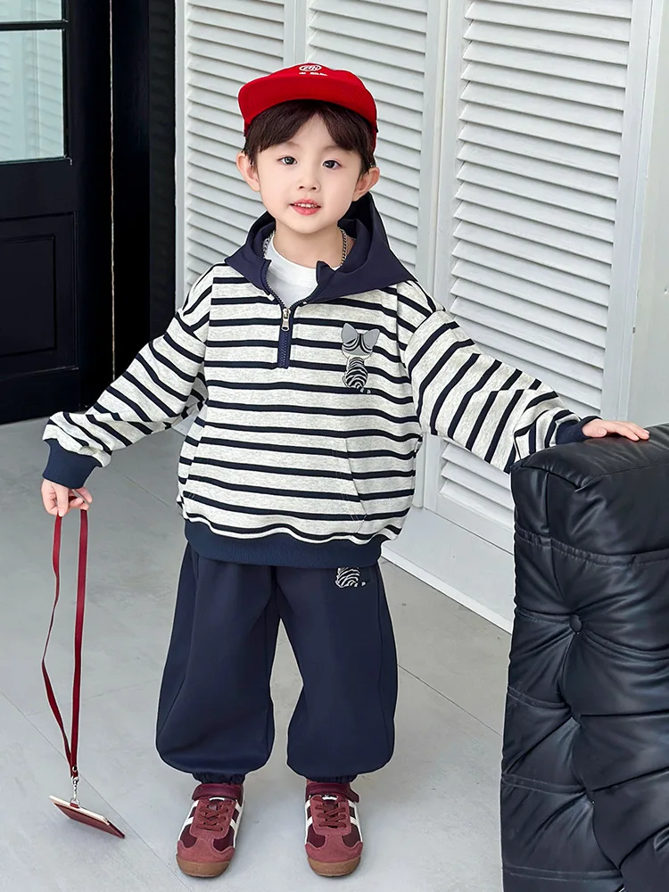 

Модная осенняя одежда, вязаные толстовки для мальчиков, толстовка + штаны, 2 шт./компл., детская одежда для малышей, костюмы, детские спортивные костюмы, От 2 до 12 лет