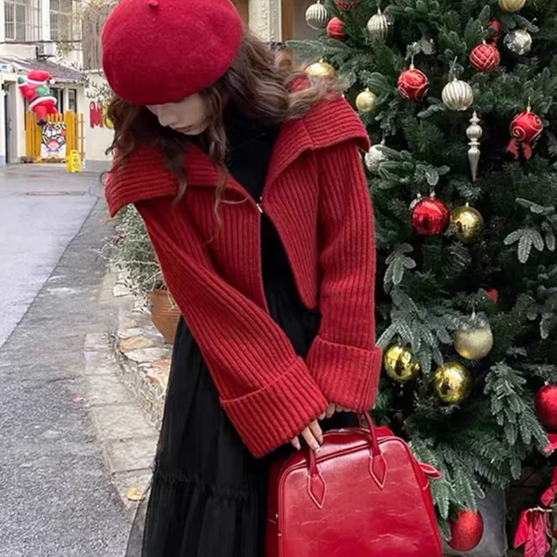 

Thiened Вязаный ор Кардиган Женский модный универсальный весенне-осенний корейский теплый длинный свитер из полиэстера Sve...