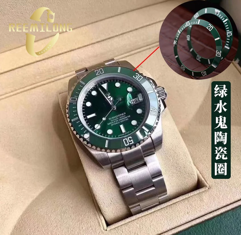 Ceramic bezel for Rolex submariner Daytona Gmt 38mm 40mm dial black green white pink brown Watch scale outer ring Luminous bead