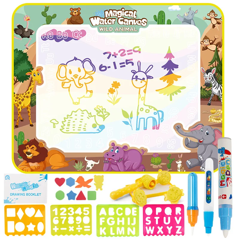 Animal Roll over Image to Zoom in Water Kids Painting Writing Doodle Toy Mat Color Drawing for Boys and Girls