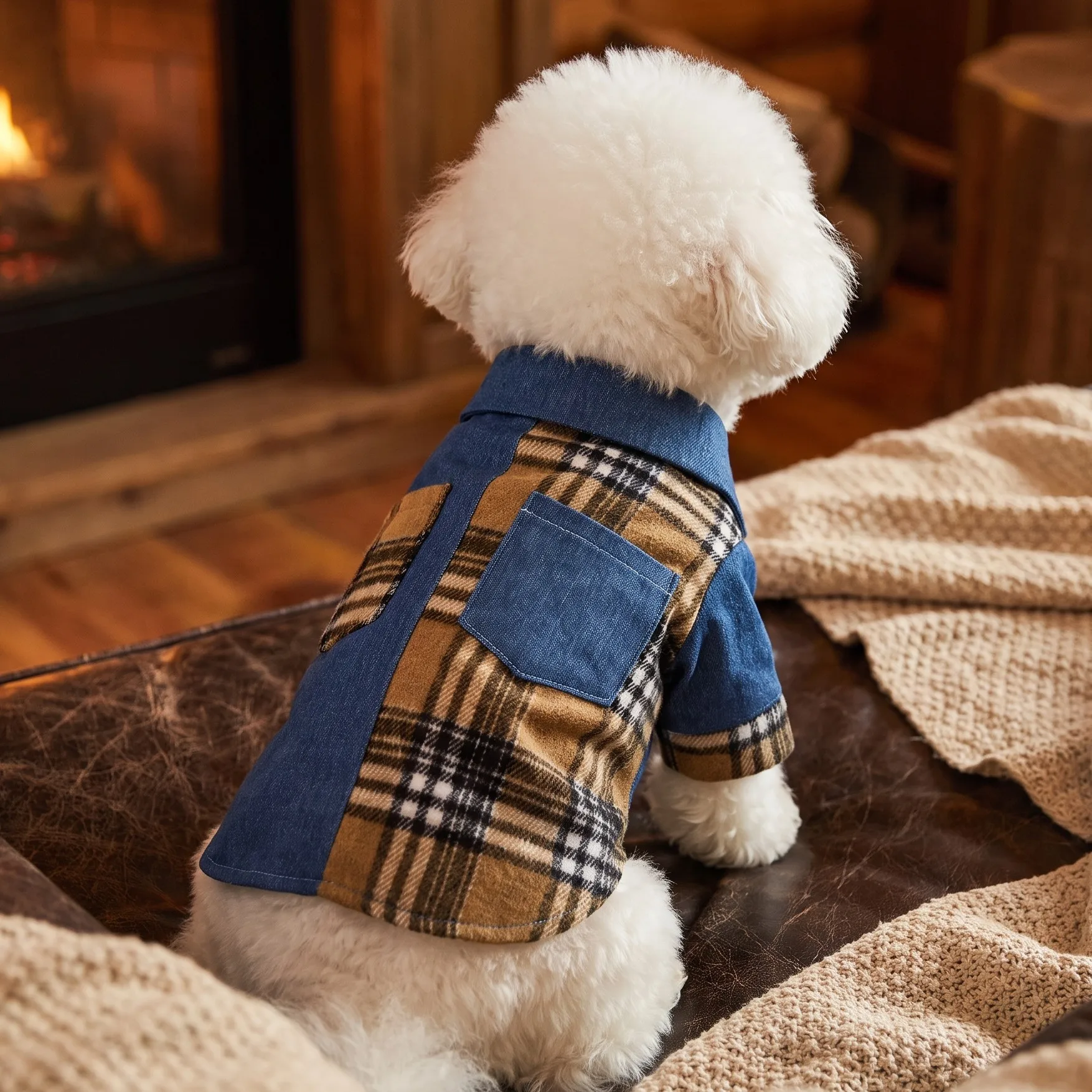1 Haustier-Hundemantel, Herbst- und Winter-Plüsch-Weste für Haustiere, Geeignet für Kleine/Mittlere Hunde, Katzenkleidung – Detail 1
