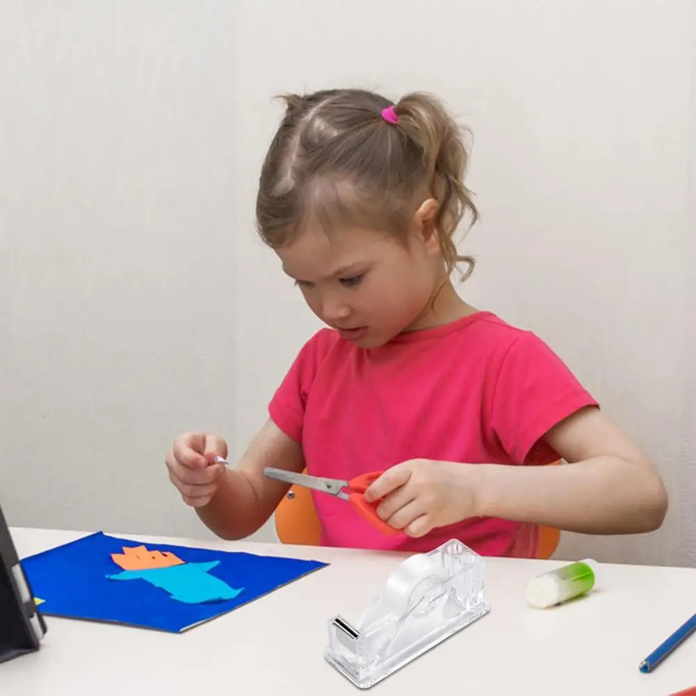 Прочный диспенсер для ленты, компактный прозрачный Акриловый Диспенсер для ленты с держателем для ручек, идеально подходит для организации рабочего стола в офисе и школе