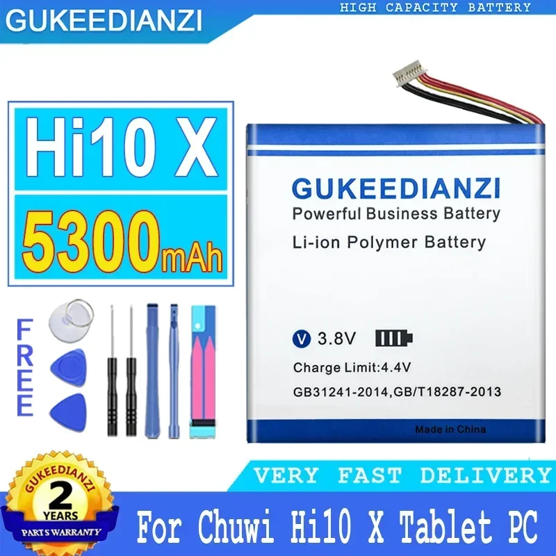 

Аккумулятор GUKEEDIANZI 5300 мАч для аккумулятора планшетного ПК Chuwi Hi10 X, 7-проводная вилка, аккумулятор большой мощности