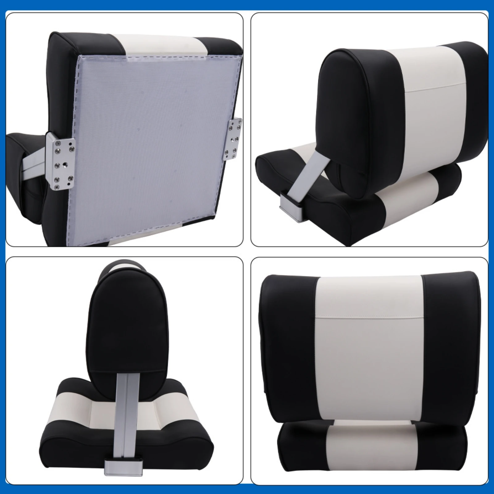 Foldable Marine Seat with Padded Cushion Space Saving Boat Chair for Fishing Trips and Yachts