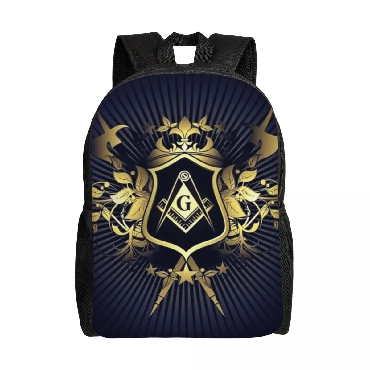 

Freemasonry Laptop Backpack Men Women Casual Bookbag for College School Student Masonic Mason Bag