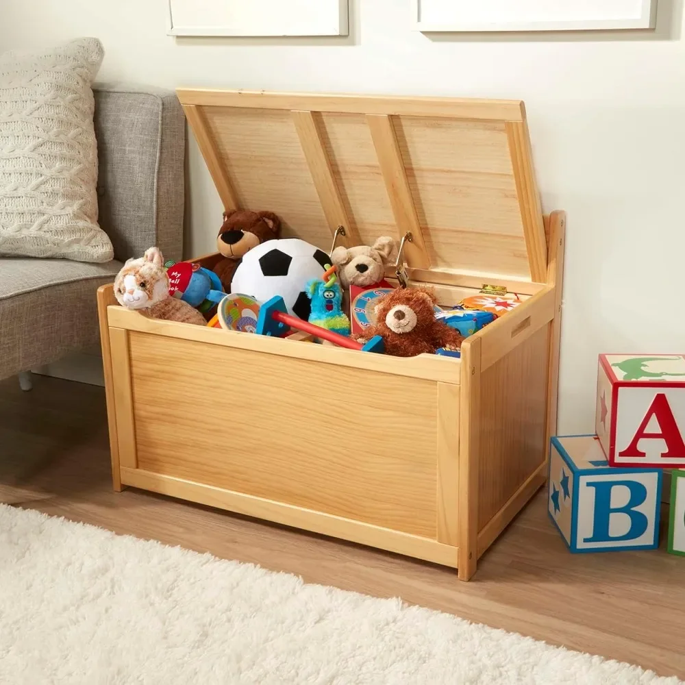 

Wooden Toy Box Storage Organizer Light Wood Furniture for Playroom Toy Chest Freight Free