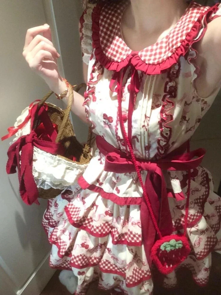 الحلو Kawaii الحلو لوليتا أنيقة المرأة مساء حفلة الجنية قصيرة الأكمام فستان قصير لطيف الأميرة 2025 ملابس الصيف الموضة #6