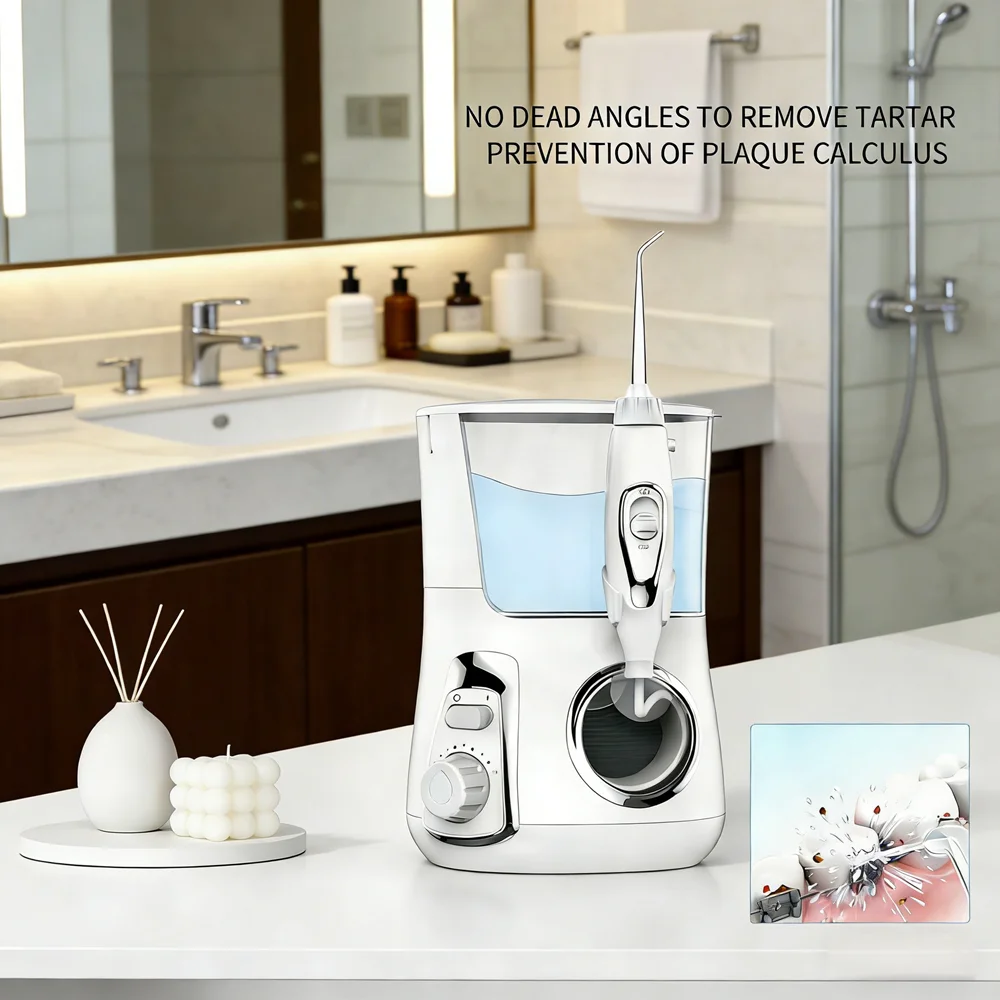 

Home Countertop 800ML Water Flosser with 10 Cleaning Modes, 5 Jet Tips, Deep Clean Mouth & Keep Breath Fresh All Day
