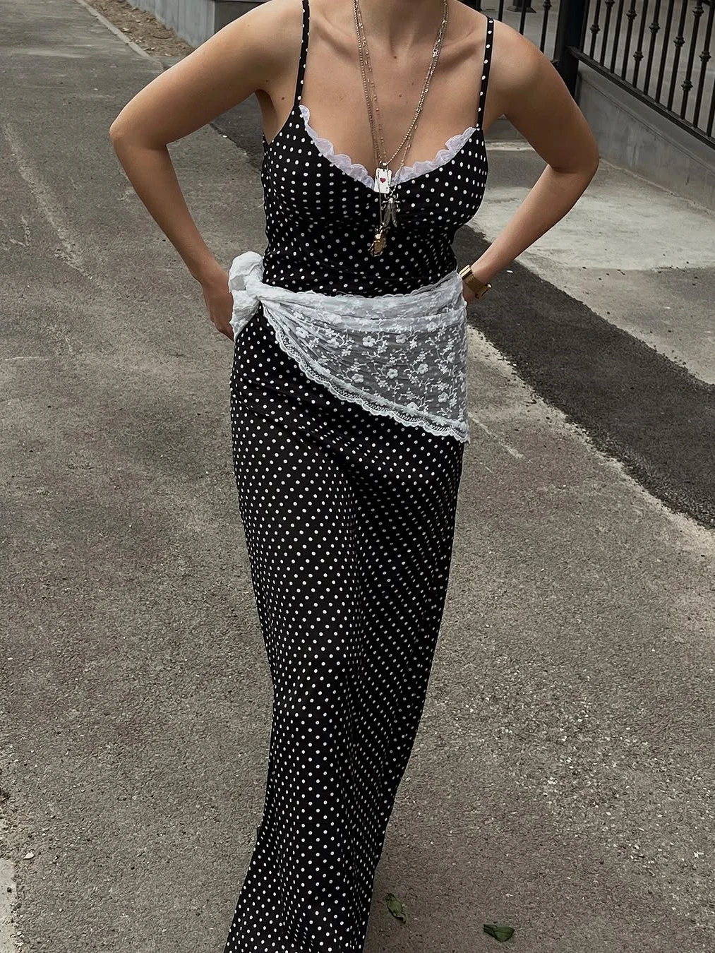 Tossy Lace Patchwork Printed Long Dress For Women Summer Slim Fashion V-Neck Spaghetti Backless Dress Female Halter Dresses 2025